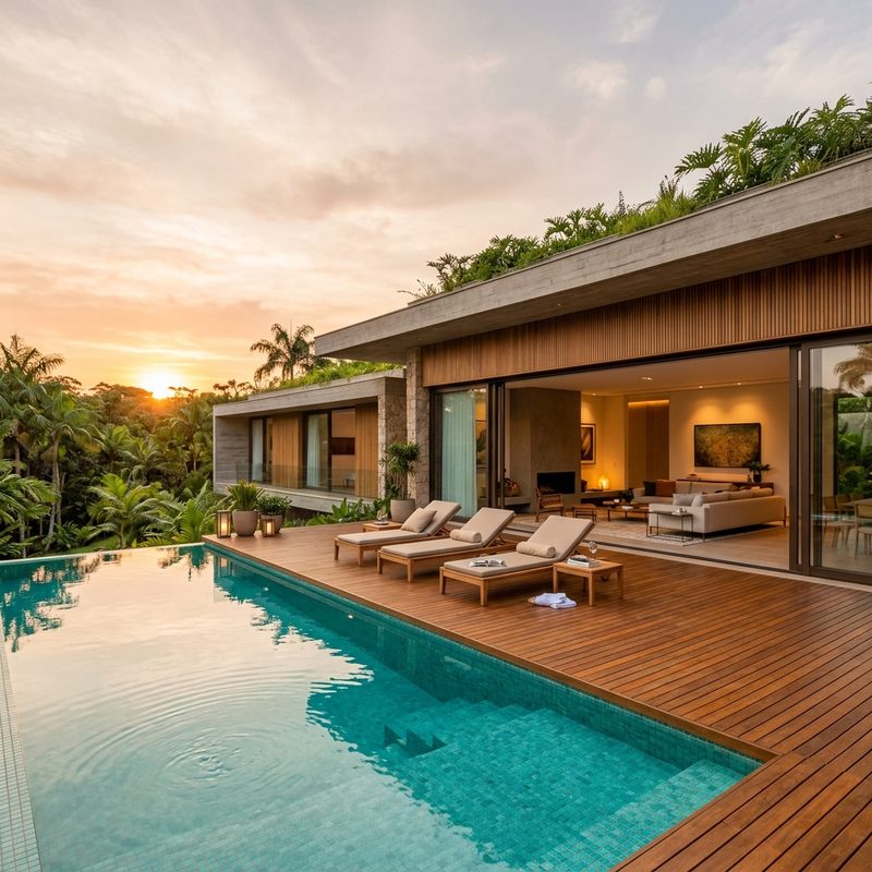 Casa Térrea Integrada com Piscina e Borda Infinita - Lilian Peres